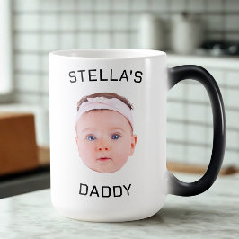 Gepersonaliseerde Baby Gezicht Foto Vader Gift Magische Mok