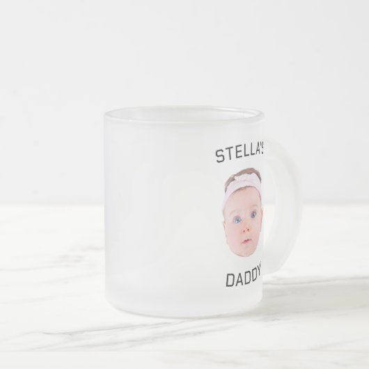 Gepersonaliseerde Baby Gezicht Foto Vader Gift Matglas Koffiemok (Voorkant rechts)