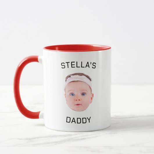 Gepersonaliseerde Baby Gezicht Foto Vader Gift Mok (Links)