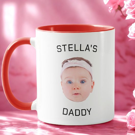 Gepersonaliseerde Baby Gezicht Foto Vader Gift Mok