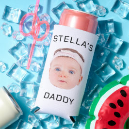 Gepersonaliseerde Baby Gezicht Foto Vader Gift Seltzer Blikjeskoeler