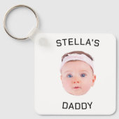 Gepersonaliseerde Baby Gezicht Foto Vader Gift Sleutelhanger (Voorkant)