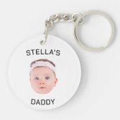 Gepersonaliseerde Baby Gezicht Foto Vader Gift Sleutelhanger (Achterkant)