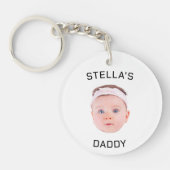 Gepersonaliseerde Baby Gezicht Foto Vader Gift Sleutelhanger (Voorkant)