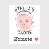 Gepersonaliseerde Baby Gezicht Foto Vader Gift Sticker (Vel)