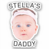 Gepersonaliseerde Baby Gezicht Foto Vader Gift Sticker (Voorkant)