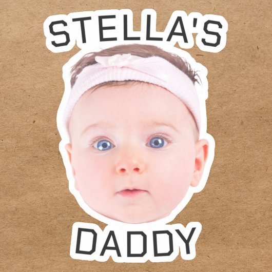 Gepersonaliseerde Baby Gezicht Foto Vader Gift Sticker