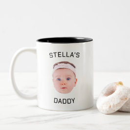 Gepersonaliseerde Baby Gezicht Foto Vader Gift Tweekleurige Koffiemok