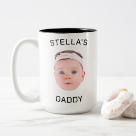 Gepersonaliseerde Baby Gezicht Foto Vader Gift Tweekleurige Koffiemok