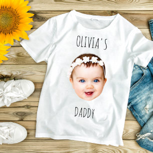 Gepersonaliseerde Baby Gezicht Nieuwe Vaderdag Gif T-shirt