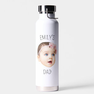 Gepersonaliseerde Baby Gezichtsfoto voor Nieuwe Pa Waterfles