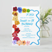 Gepersonaliseerde Baby Gift Nieuwgeboren Alle bloe Kaart (Staand voorkant)