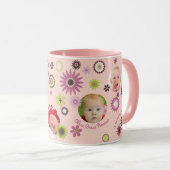 Gepersonaliseerde baby Girl Birthday Foto Collage Mok (Voorkant rechts)