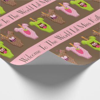 Gepersonaliseerde baby Girl Cadeaupapier