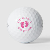 Gepersonaliseerde Baby Girl Gender Reveal Aankondi Golfballen (Voorkant)