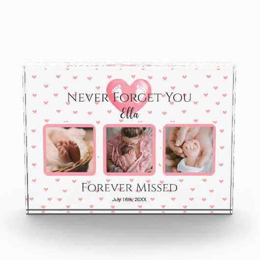 Gepersonaliseerde Baby Girl Memorial Foto Keepsake (Voorkant)