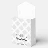 Gepersonaliseerde Baby Grijs Roze Gouden Kruis doo Bedankdoosjes (Geopend)