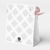 Gepersonaliseerde Baby Grijs Roze Gouden Kruis doo Bedankdoosjes (Achterkant)