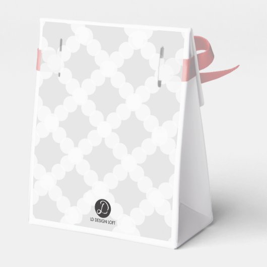 Gepersonaliseerde Baby Grijs Roze Gouden Kruis doo Bedankdoosjes (Achterkant)