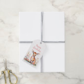 Gepersonaliseerde Baby Herten in Bloemen Meisjes V Cadeaulabel (Met Touw)