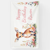 Gepersonaliseerde Baby Herten thema verjaardagsfee Spandoek (Verticaal)