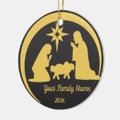 Gepersonaliseerde Baby Jesus Manger Kerstvakantie Keramisch Ornament (Links)