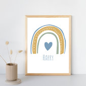 Gepersonaliseerde Baby Jongensnaam Regenboog Kweke Poster