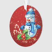 Gepersonaliseerde Baby Keepsake Ornament - Snowman (voorkant)