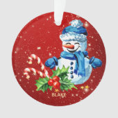 Gepersonaliseerde Baby Keepsake Ornament - Snowman (voorkant)