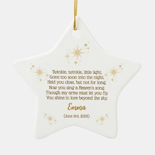 Gepersonaliseerde Baby Keepsake Star Ornament (Voorkant)