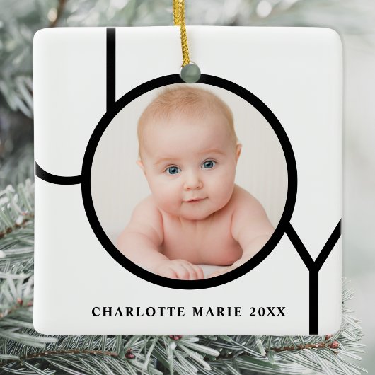Gepersonaliseerde Baby kerstfoto Keramisch Ornament