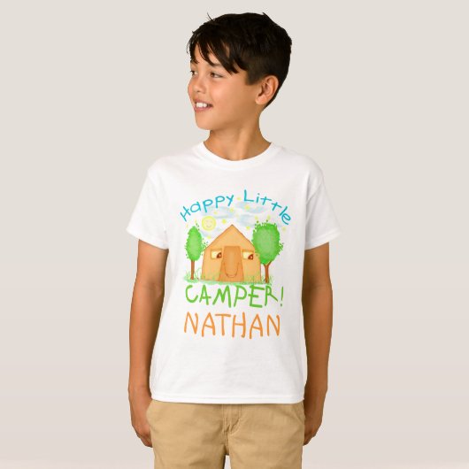 Gepersonaliseerde Baby/Kinder zomerkampeerplaats T T-shirt (Voorkant volledig)
