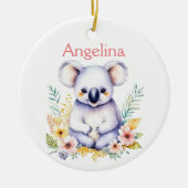 Gepersonaliseerde Baby Koala Beer Kerst Keramisch Ornament (Voorkant)