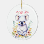 Gepersonaliseerde Baby Koala Beer Kerst Keramisch Ornament (Links)
