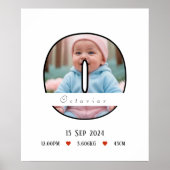 Gepersonaliseerde Baby letter O met grens - Poster (Voorkant)