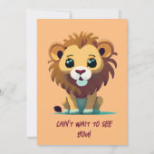 Gepersonaliseerde Baby Lion Party Kaart (Achterkant)