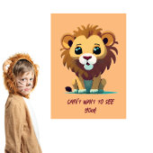 Gepersonaliseerde Baby Lion Party Kaart