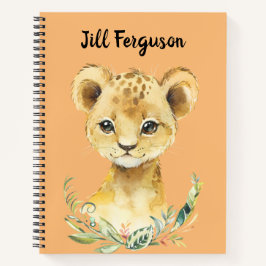 Gepersonaliseerde Baby Lion Sketch Notitieboek