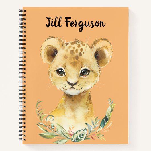 Gepersonaliseerde Baby Lion Sketch Notitieboek (Voorkant)