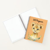 Gepersonaliseerde Baby Lion Sketch Notitieboek (Binnen)