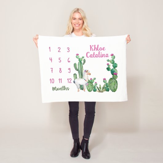 Gepersonaliseerde Baby Maandelijkse mijlpaal Deken (In situ)