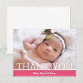 Gepersonaliseerde Baby Meisje Bedankkaart - 4.25 x Aankondigingskaart (Voorkant / Achterkant)