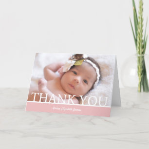 Gepersonaliseerde Baby Meisje Dank je kaart - 5 "x
