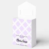 Gepersonaliseerde Baby Meisje Dopen Paarse Gouden  Bedankdoosjes (Geopend)