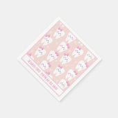 Gepersonaliseerde baby meisje eerste tand papier s servet (Hoek)