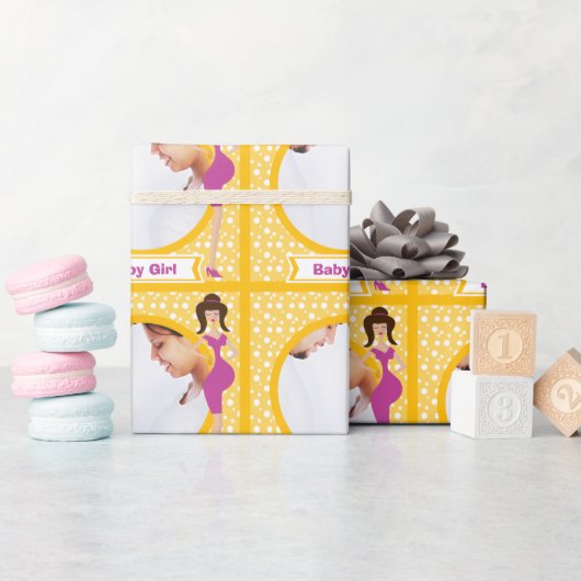 Gepersonaliseerde baby meisje foto inpakpapier (Baby Shower)