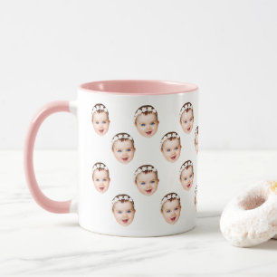 Gepersonaliseerde Baby Meisje Gezichtsfoto Mok