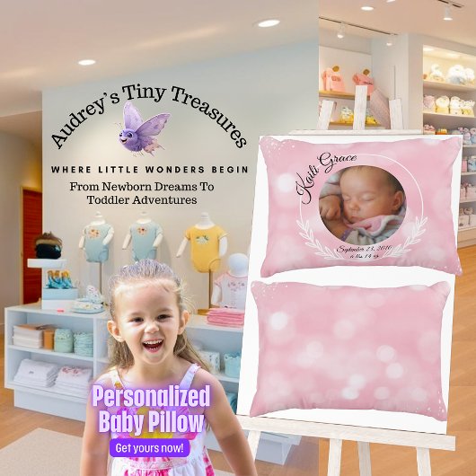Gepersonaliseerde baby meisje kussen