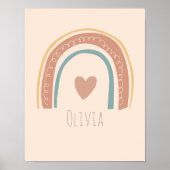 Gepersonaliseerde baby meisje naam regenboog kinde poster (Voorkant)