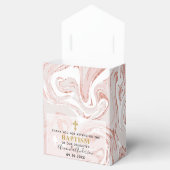 Gepersonaliseerde Baby Meisje Roos Goud Marmer Doo Bedankdoosjes (Geopend)